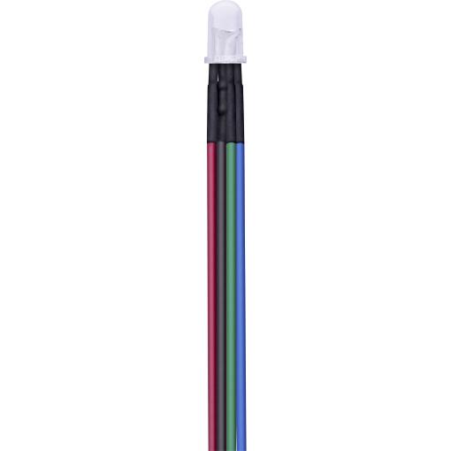 TRU COMPONENTS T1810O093 sada LED RGB kulatý 3 mm 1000 mcd, 4000 mcd, 2000 mcd 30 ° 25 ks