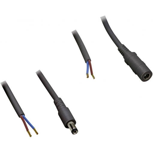 BKL Electronic 075215 nízkonapěťový připojovací kabel nízkonapěťová zásuvka, nízkonapěťová zástrčka - kabel s otevřenými konci 5.50 mm 2.10 mm 2.10 mm 2.50 m 1