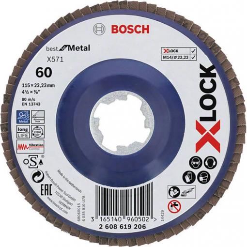 Bosch Accessories 2608619206 lamelový kotouč Průměr 115 mm Zrnitost=60 1 ks