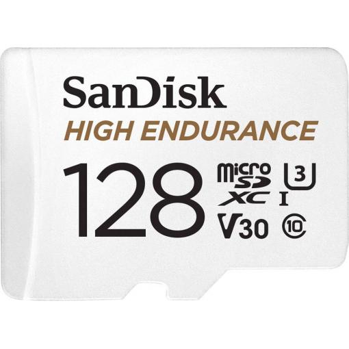 SanDisk High Endurance Monitoring paměťová karta microSDXC 128 GB Class 10, UHS-I, UHS-Class 3, v30 Video Speed Class vč. SD adaptéru