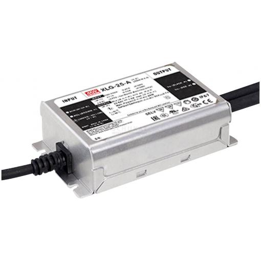 MEAN WELL XLG-25-A LED driver konstantní výkon 25 W 250 mA - 1.05 A 22 - 54 V/DC PFC spínací obvod , nastavitelný, bez možnosti stmívání, montáž na nehořlavém