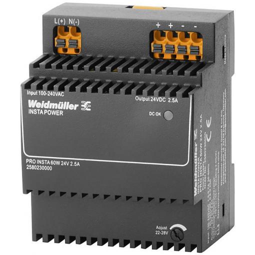 Weidmüller 2580230000 napájecí zdroj 24 V/DC 2.5 A 60 W Obsah 1 ks