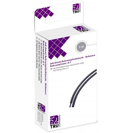 TRU COMPONENTS T1904CA031 smršťovací bužírka bez lepidla černá 6 mm 3 mm Poměr smrštění:2:1 1 m
