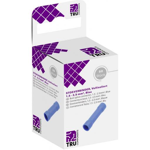 TRU COMPONENTS T1904C067 paralelní konektor 1.50 mm² 2.50 mm² plná izolace modrá 50 ks