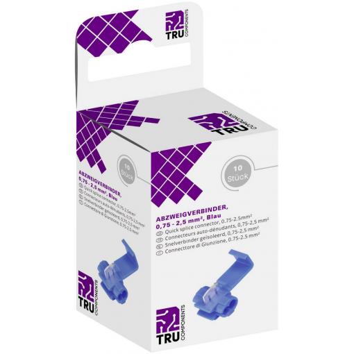 TRU COMPONENTS T1904C037, samořezná rychlospojka, 0.75-2.50 mm², kontakty 2, modrá, 10 ks