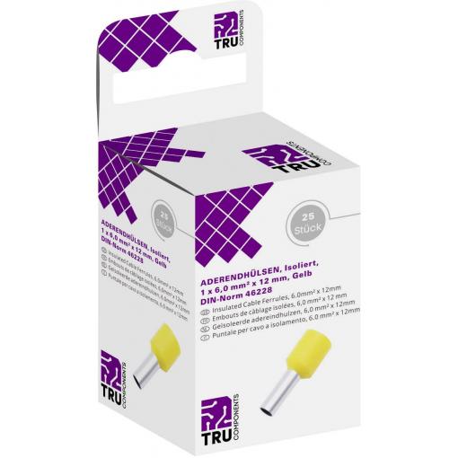 TRU COMPONENTS T1904C057 dutinka 6 mm² částečná izolace žlutá 25 ks