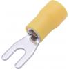 TRU COMPONENTS T1904C122 vidlicové kabelové oko 4 mm² 6 mm² Ø otvoru=5.30 mm částečná izolace žlutá 15 ks