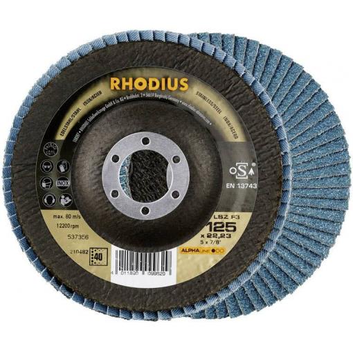Rhodius 210481 LSZ F3 vějířovitý brusný kotouč Průměr 115 mm Ø otvoru 22.23 mm Zrnitost 80 nerezová ocel 1 ks