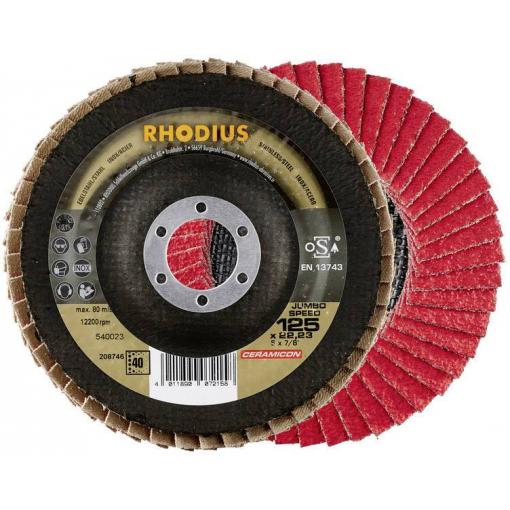 Rhodius 208743 JUMBO SPEED vějířovitý brusný kotouč Průměr 115 mm Ø otvoru 22.23 mm Zrnitost 40 nerezová ocel 1 ks