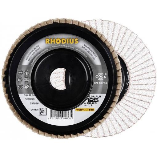 Rhodius 210476 LGA ALU vějířovitý brusný kotouč Průměr 125 mm Ø otvoru 22.23 mm Zrnitost 60 neželezné kovy 1 ks