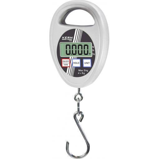 Kern HDB 5K5N+C závěsná váha HDB 5K5N+C Kalibrováno dle (DAkkS) Max. váživost 5 kg Rozlišení 5 g na baterii