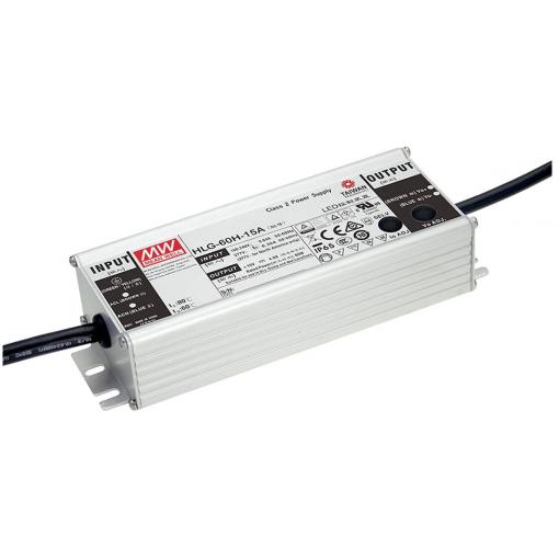 MEAN WELL HLG-60H-24AB LED driver konstantní napětí 60 W 1.5 - 2.5 A 22 - 27 V/DC stmívatelný, stmívací funkce 3v1 , nastavitelný, PFC spínací obvod ,