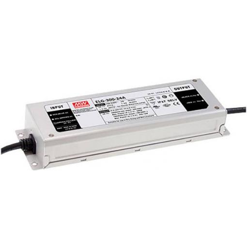 MEAN WELL ELG-300-24A LED driver konstantní napětí, konstantní proud 300 W 12.5 A 14.4 - 24 V/DC bez možnosti stmívání, nastavitelný, ochrana proti přepětí ,