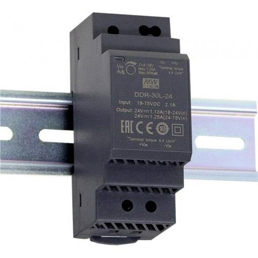 MEAN WELL DDR-30L-24 DC/DC měnič napětí na DIN lištu 24 V/DC 1.25 A 30 W Počet výstupů:1 x Obsah 1 ks