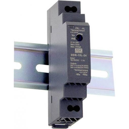 MEAN WELL DDR-15L-12 DC/DC měnič napětí na DIN lištu 12 V/DC 1.25 A 15 W Počet výstupů:1 x Obsah 1 ks