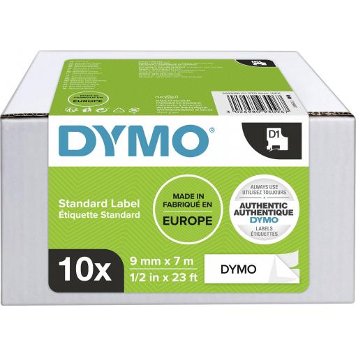 páska do štítkovače sada 10 ks DYMO D1 2093096 polyester Barva pásky: bílá Barva písma:černá 9 mm 7 m