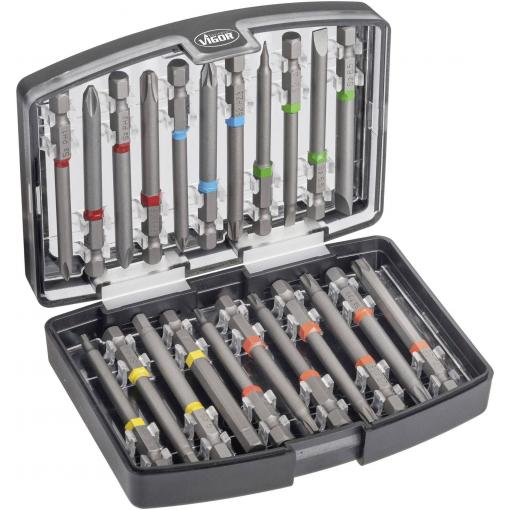 Vigor V6068 V6068 sada bitů, inbus, křížový PH, křížový PZ, PZ, plochý, profil T, 1/4 (6,3 mm)