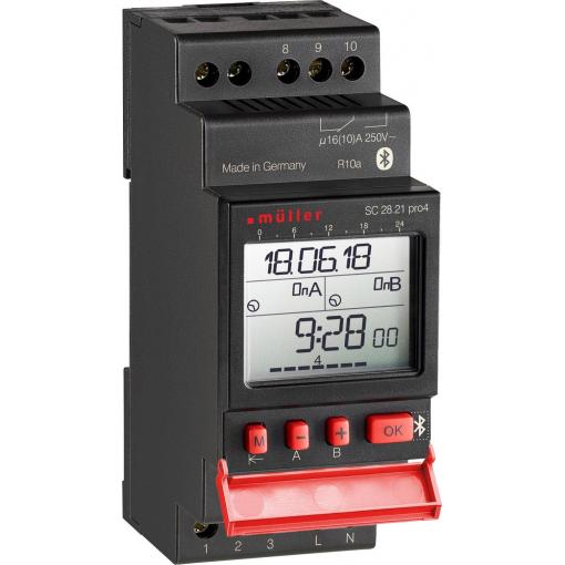 Müller SC 28.21 pro4 24V ACDC časovač na DIN lištu, 22380, digitální, 2 kanály, 4000 W
