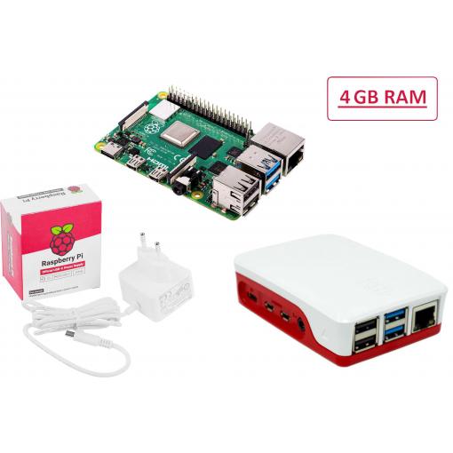 Raspberry Pi® Essentials Kit Raspberry Pi® 4 B 4 GB 4 x 1.5 GHz vč. napájecího zdroje, vč. pouzdra