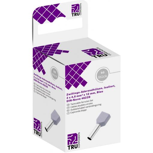 TRU COMPONENTS T1906C157 dutinka 4 mm² částečná izolace šedá 50 ks