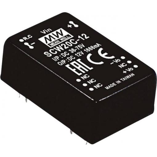 MEAN WELL SCW20B-12 DC/DC měnič napětí, modul 1.666 A 20 W Počet výstupů: 1 x Obsah 1 ks