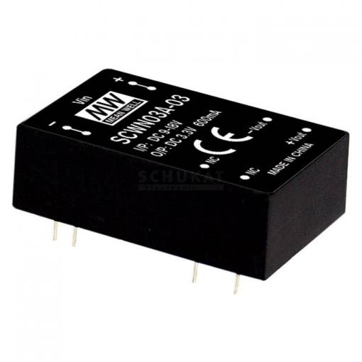 MEAN WELL SCWN03A-12 DC/DC měnič napětí, modul 250 mA 3 W Počet výstupů: 1 x Obsah 1 ks