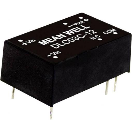 MEAN WELL DLC03C-12 DC/DC měnič napětí, modul 15 V/DC 125 mA 3 W Počet výstupů: 2 x Obsah 1 ks