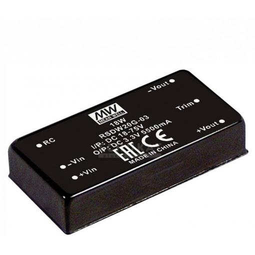MEAN WELL RSDW20H-05 DC/DC měnič napětí 4 A 20 W Počet výstupů: 1 x Obsah 1 ks