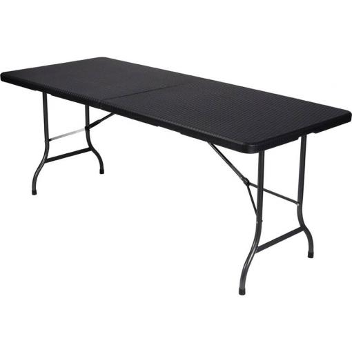 Perel folding table rattan kempingový stolek černá FP180R Zatížitelnost (hmotnost) (max.) 100 kg