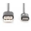 Digitus USB kabel USB 2.0 USB-C ® zástrčka, USB-A zástrčka 1.00 m černá flexibilní provedení AK-300154-010-S