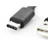 Digitus USB kabel USB 2.0 USB-C ® zástrčka, USB-A zástrčka 1.00 m černá flexibilní provedení AK-300154-010-S