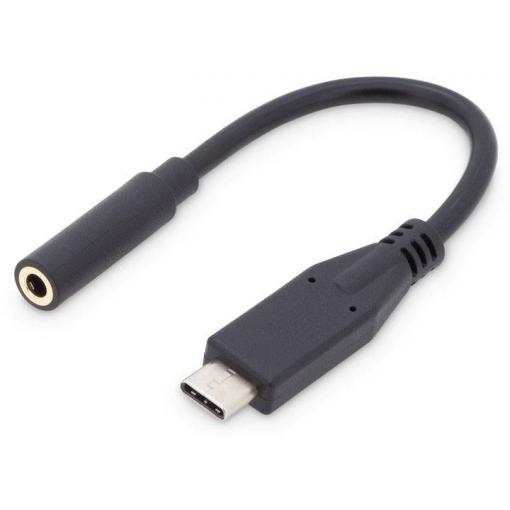 Digitus audio kabelový adaptér [1x USB-C® zástrčka - 1x jack zásuvka 3,5 mm] AK-300321-002-S 20.00 cm flexibilní provedení