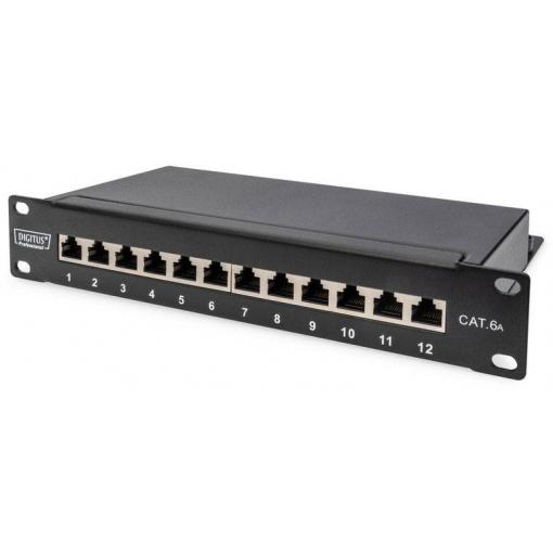 Digitus DN-91612S-EA 12 portů síťový patch panel 254 mm (10) CAT 6A 1 U vícebarevná osazený