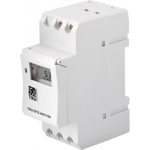 TRU COMPONENTS TRU-DTS-AHC16A Centrální řízení Provozní napětí: 230 V/AC 1 přepínací kontakt 16 A 250 V/AC týdenní program