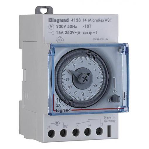 Legrand Legrand 412814 časovač na DIN lištu, 412814, analogový, 1 kanál