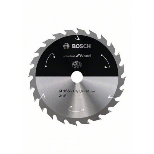 Bosch Accessories Bosch Standard for Wood - Kreissägeblatt - für Holz 2608837685 pilový kotouč 165 x 20 mm Počet zubů (na palec): 24 1 ks