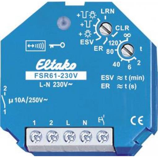 FSR61-230V Eltako bezdrátový spínač pohonu pod omítku Spínací výkon (max.) 2000 W Max. dosah 30 m