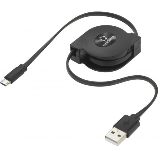 Renkforce USB kabel USB 2.0 USB-A zástrčka, USB Micro-B zástrčka 0.80 m černá RF-4352332