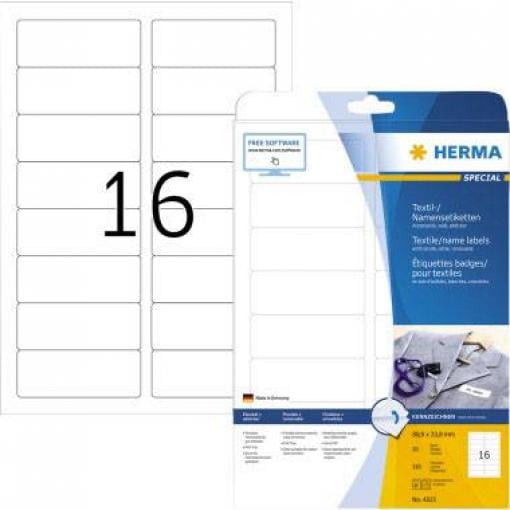 Herma 4515 jmenovky 88.9 x 33.8 mm acetátové hedvábí bílá 320 ks přemístitelné laserová tiskárna, kopírka, barevná laserová tiskárna, barevná kopírka