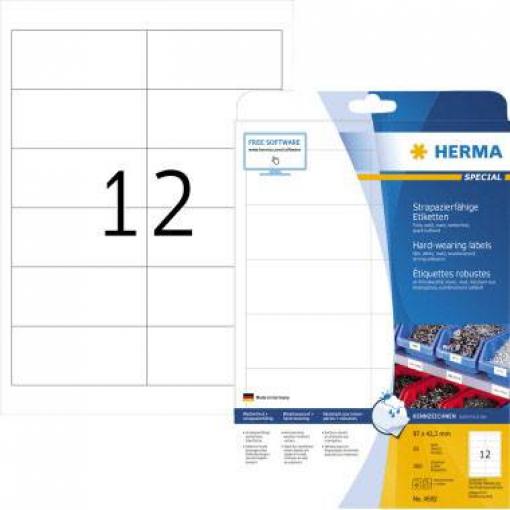 Herma 4692 Fóliové etikety 97 x 42.3 mm poylesterová fólie bílá 300 ks extra silné laserová tiskárna, barevná laserová tiskárna, kopírka, barevná kopírka