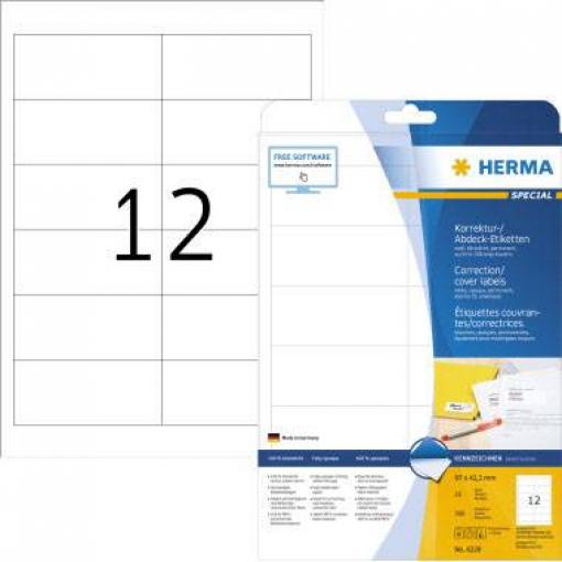 Herma 4228 korekční etikety 97 x 42.3 mm papír, matný bílá 300 ks trvalé laserová tiskárna, kopírka, barevná laserová tiskárna, barevná kopírka