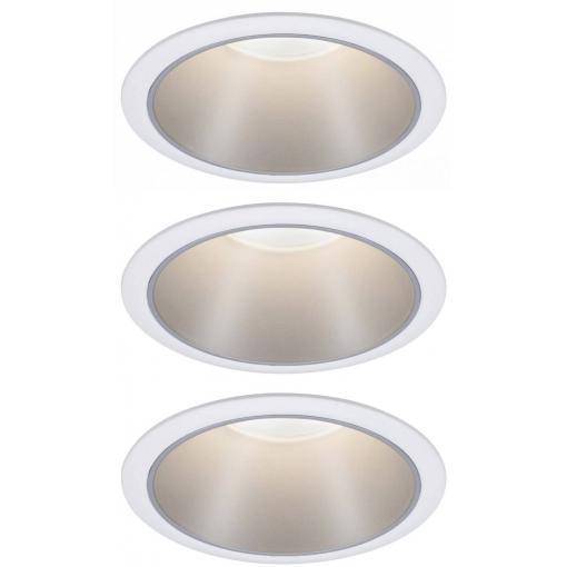 Paulmann 93410 Cole Coin vestavné svítidlo, LED, 6 W, bílá, stříbrná, sada 3 ks