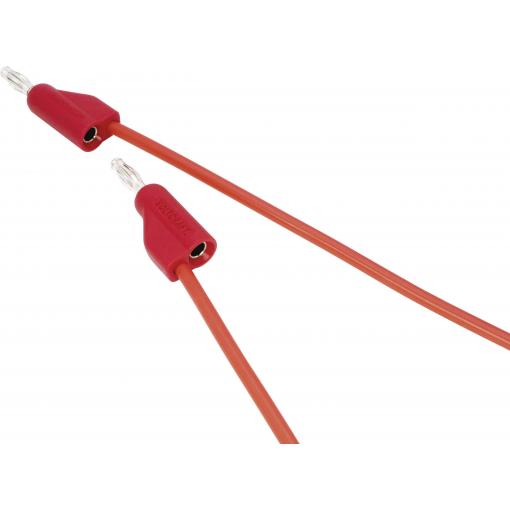 měřicí kabel VOLTCRAFT MSB-100 VC-10906895, [lamelová zástrčka 4 mm - lamelová zástrčka 4 mm], 1 m, červená