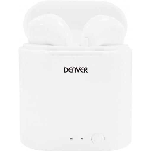 Denver TWE-36 špuntová sluchátka Bluetooth® stereo bílá Nabíjecí pouzdro