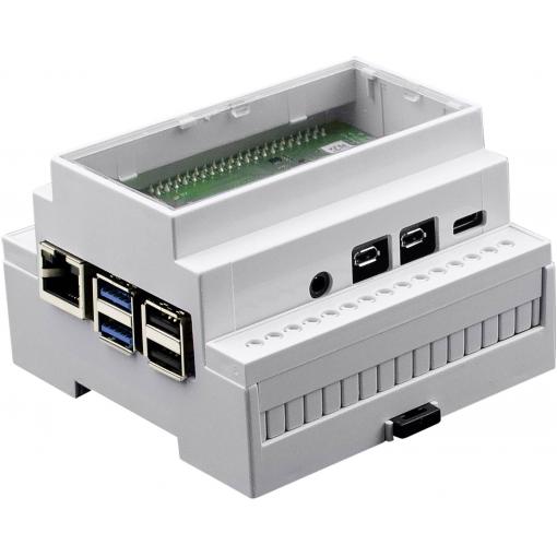 Camdenboss CBRPI-DR-4-CLR-CON SBC skříň Vhodné pro (vývojové sady): Raspberry Pi® včetně montáže na lištu bílá