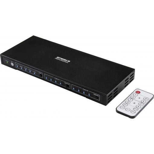 SpeaKa Professional 4x2 porty HDMI přepínač s audio porty 3840 x 2160 Megapixel černá