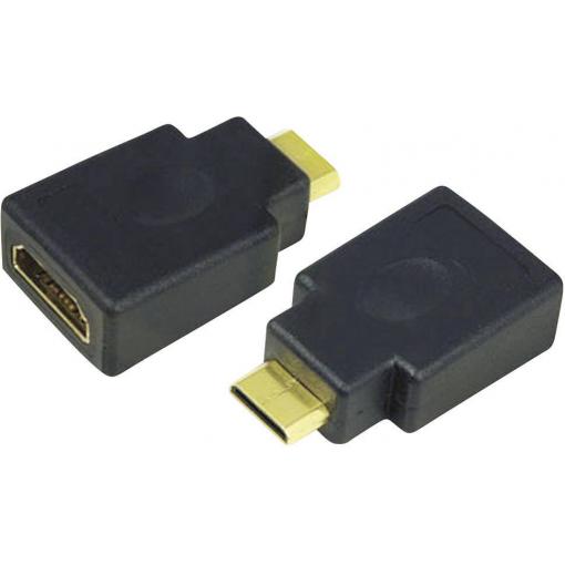 LogiLink AH0009 HDMI adaptér [1x mini HDMI zástrčka C - 1x HDMI zásuvka] černá pozlacené kontakty