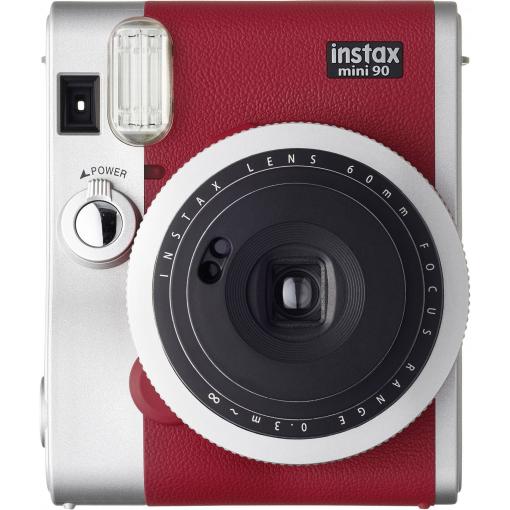 Fujifilm Instax Mini 90 Neo Red instantní fotoaparát    červená, stříbrná  optický hledáček, s vestavěným bleskem
