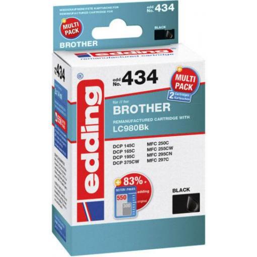 Edding Ink náhradní Brother LC-980BK kompatibilní Dual černá EDD-434 18-434