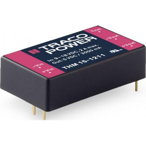 TracoPower THM 15-1211 DC/DC měnič napětí do DPS 3 A 15 W Počet výstupů: 1 x Obsah 1 ks